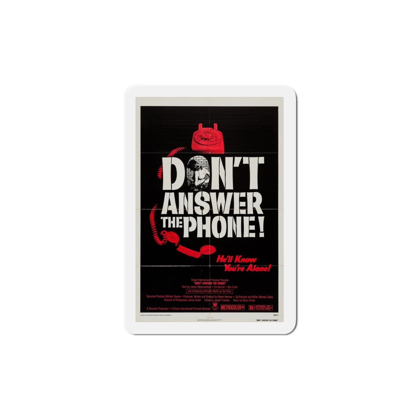 Don't Answer the Phone! 1980 Movie Poster Die-Cut Magnet-5" x 5"-The Sticker Space