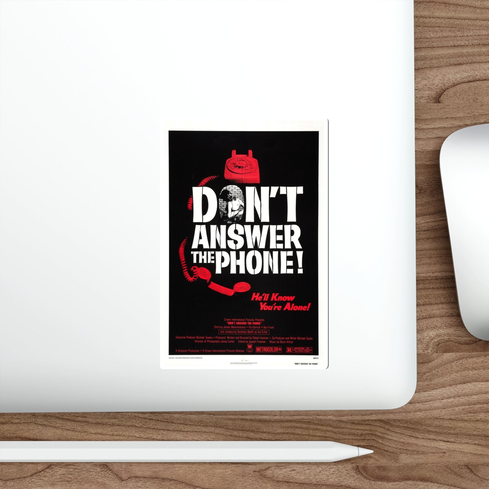 DON'T ANSWER THE PHONE! 1980 Movie Poster STICKER Vinyl Die-Cut Decal-The Sticker Space