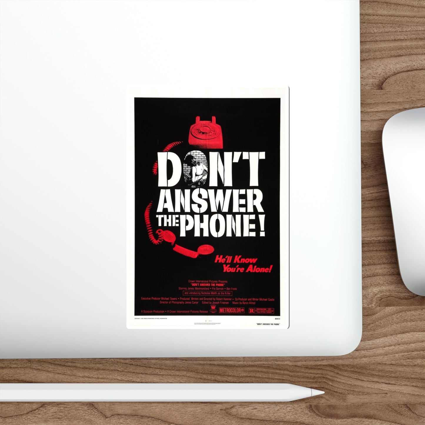 DON'T ANSWER THE PHONE! 1980 Movie Poster STICKER Vinyl Die-Cut Decal-The Sticker Space