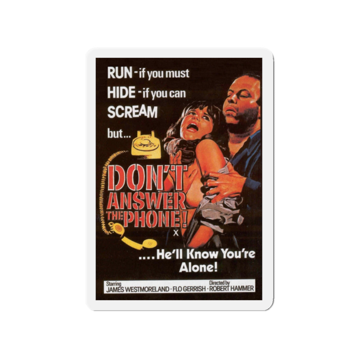 DON'T ANSWER THE PHONE! (2) 1980 Movie Poster - Die-Cut Magnet-2" x 2"-The Sticker Space