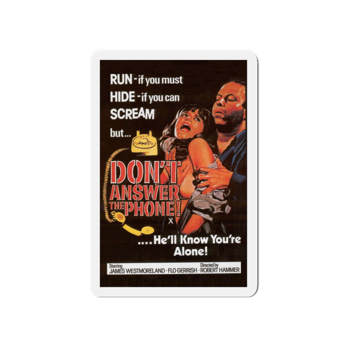 DON'T ANSWER THE PHONE! (2) 1980 Movie Poster - Die-Cut Magnet-5" x 5"-The Sticker Space