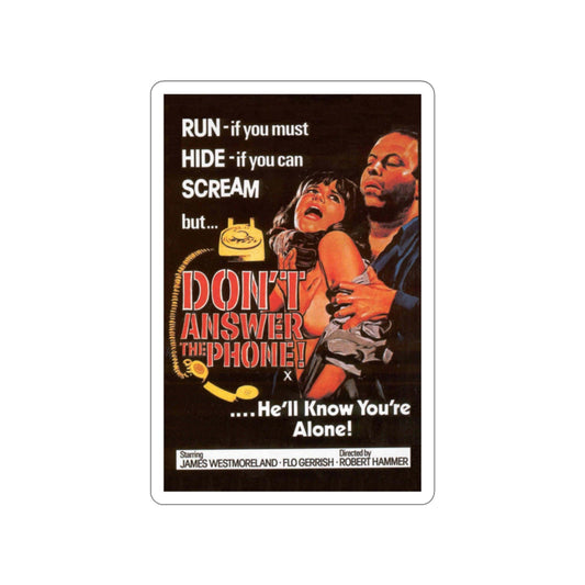 DON'T ANSWER THE PHONE! (2) 1980 Movie Poster STICKER Vinyl Die-Cut Decal-2 Inch-The Sticker Space