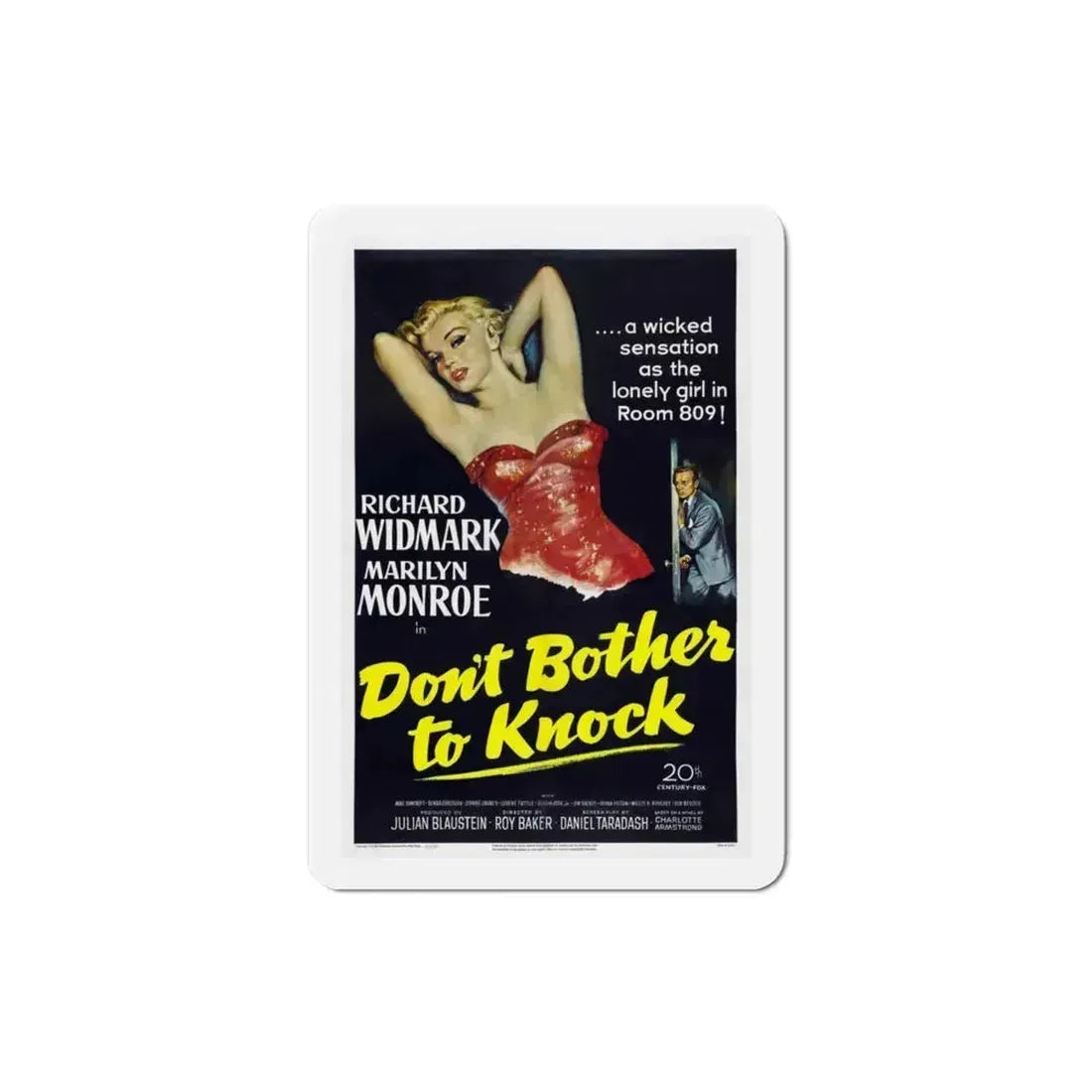 Dont Bother to Knock 1952 Movie Poster Refrigerator Magnet 3 Inch - The Sticker Space
