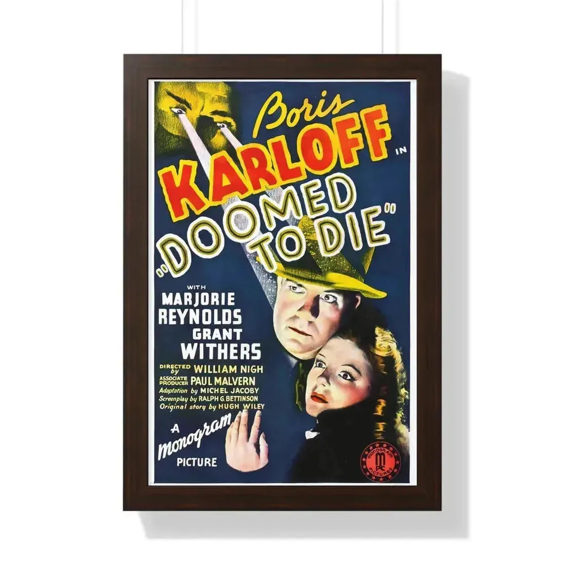 DOOMED TO DIE 1980 - Framed Movie Poster 16″ x 24″ Walnut - The Sticker Space