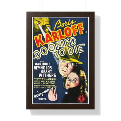 DOOMED TO DIE 1980 - Framed Movie Poster 16″ x 24″ Walnut - The Sticker Space