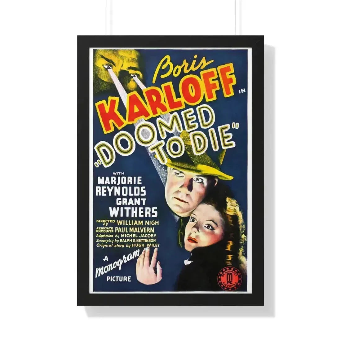 DOOMED TO DIE 1980 - Framed Movie Poster 20" x 30" Black - The Sticker Space