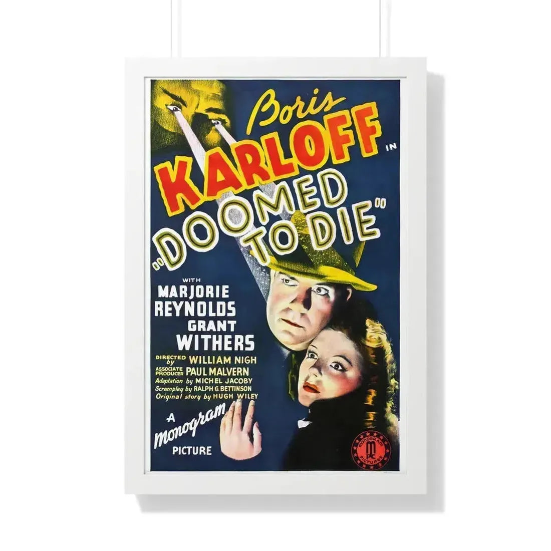 DOOMED TO DIE 1980 - Framed Movie Poster 20" x 30" White - The Sticker Space