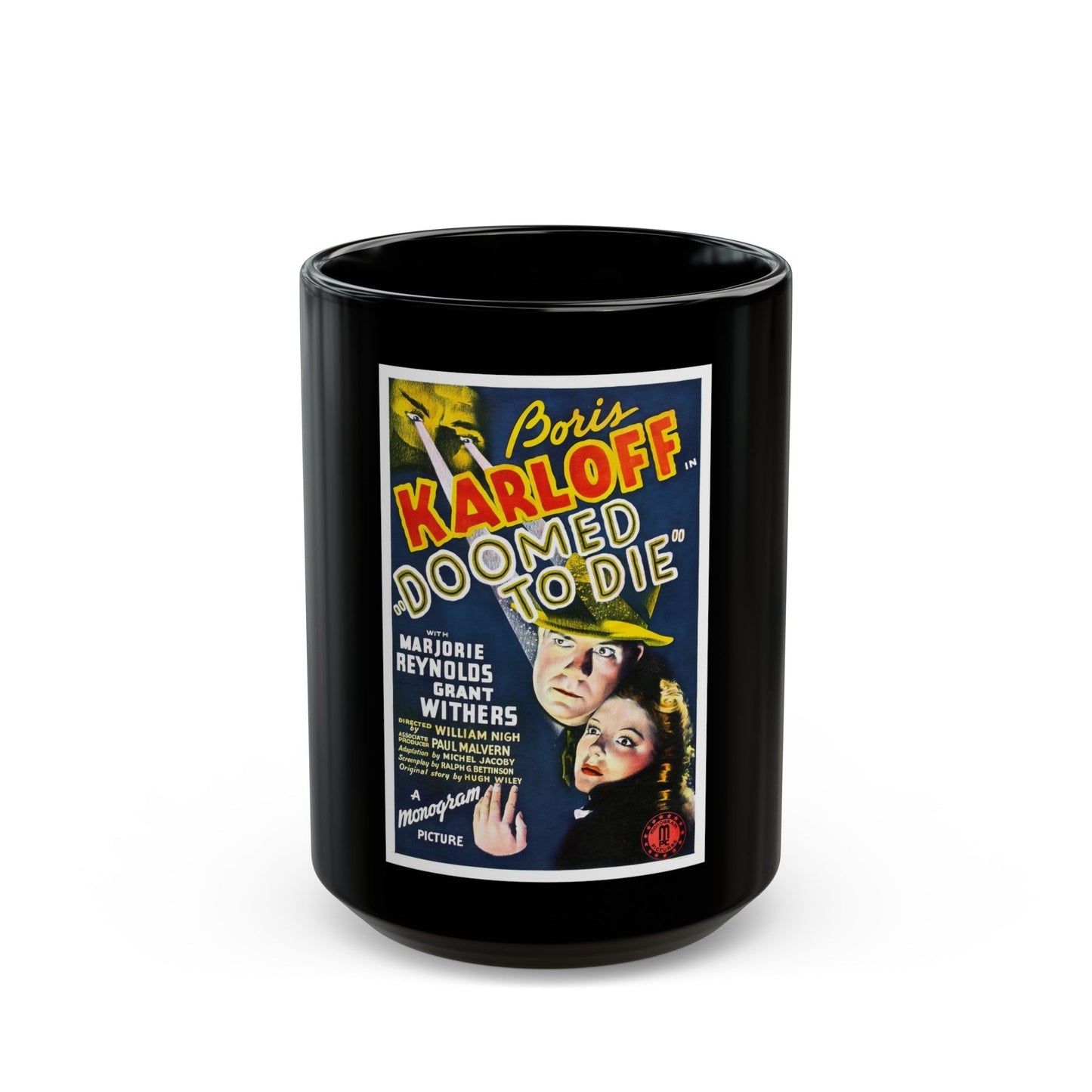 DOOMED TO DIE 1980 Movie Poster - Black Coffee Mug-15oz-The Sticker Space