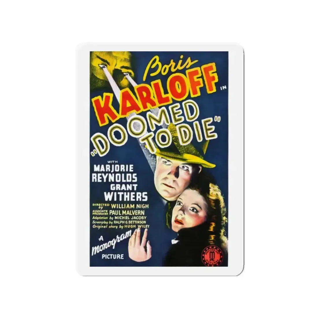 DOOMED TO DIE 1980 Movie Poster - Refrigerator Magnet - The Sticker Space