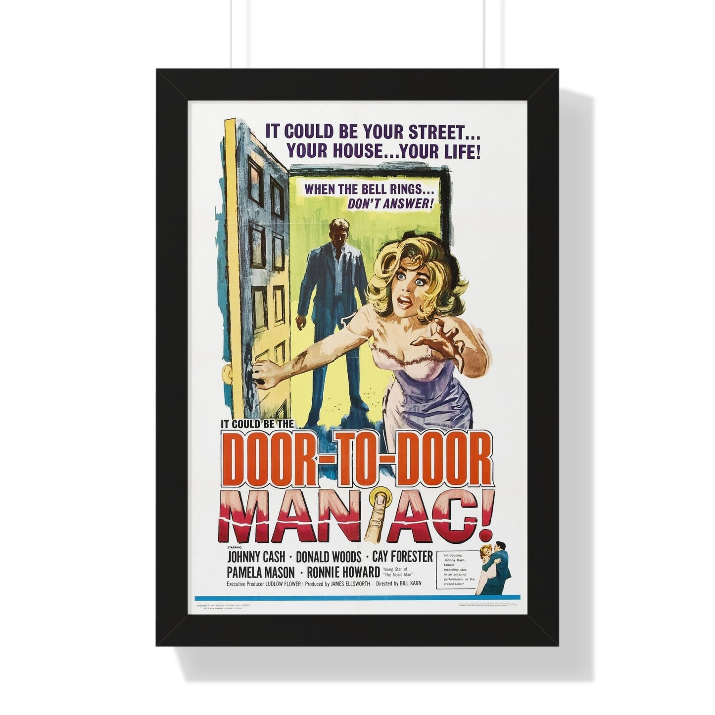 DOOR TO DOOR MANIAC 1961 - Framed Movie Poster-16″ x 24″-The Sticker Space