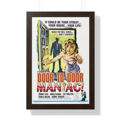 DOOR TO DOOR MANIAC 1961 - Framed Movie Poster 16″ x 24″ Walnut - The Sticker Space