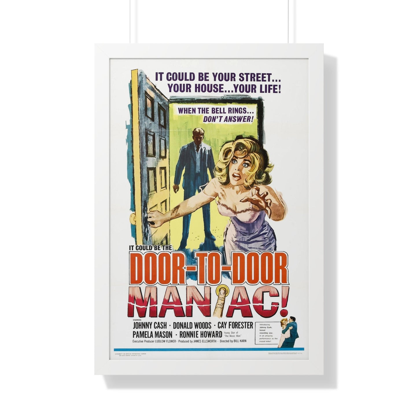 DOOR TO DOOR MANIAC 1961 - Framed Movie Poster-20" x 30"-The Sticker Space