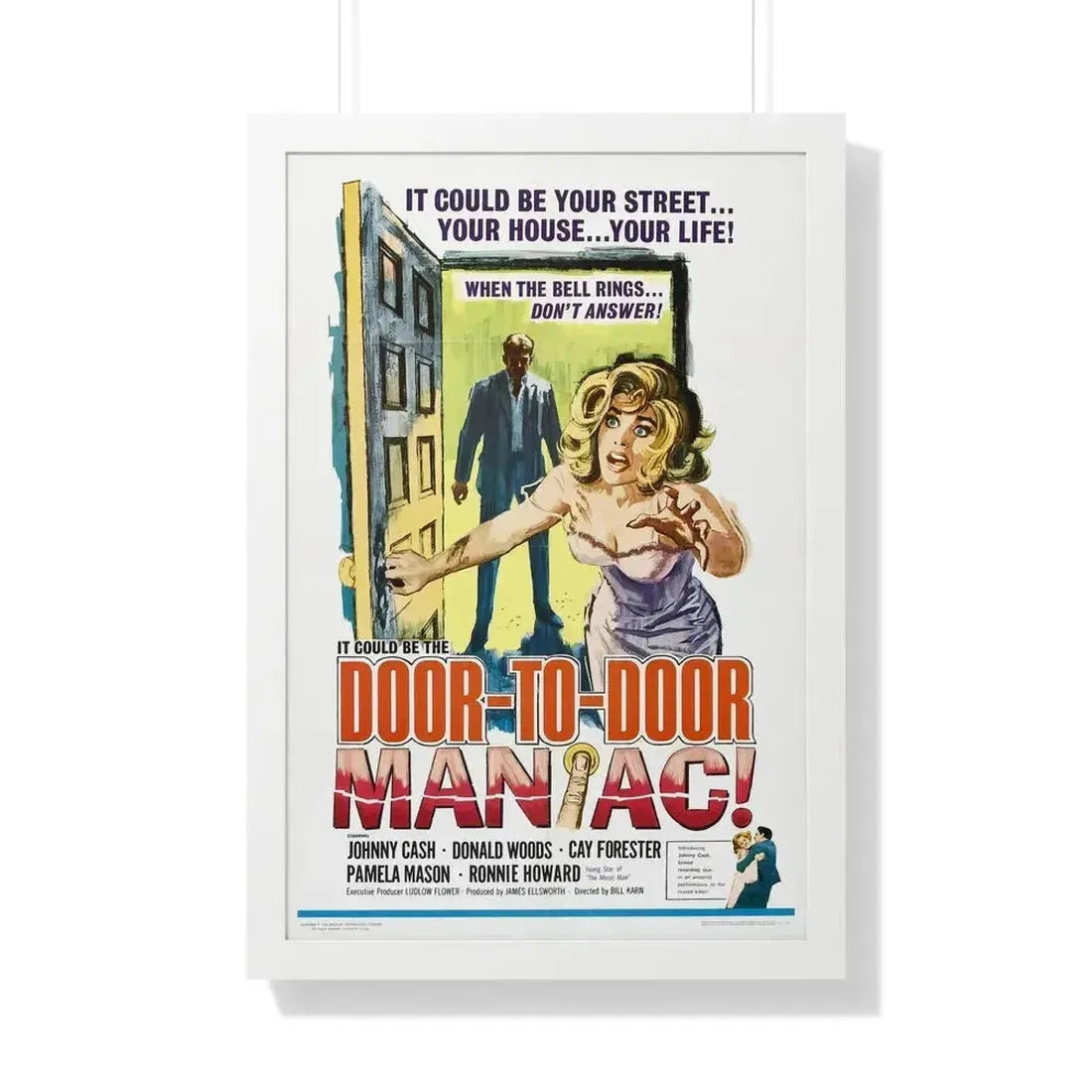 DOOR TO DOOR MANIAC 1961 - Framed Movie Poster 20" x 30" White - The Sticker Space