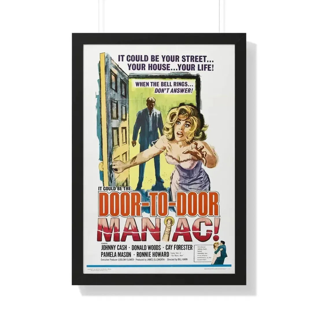 DOOR TO DOOR MANIAC 1961 - Framed Movie Poster - The Sticker Space
