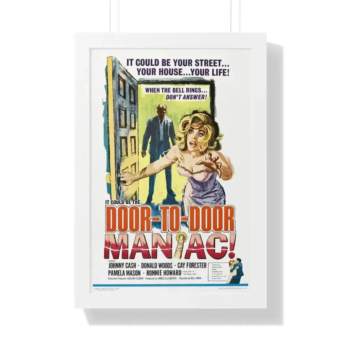 DOOR TO DOOR MANIAC 1961 - Framed Movie Poster - The Sticker Space