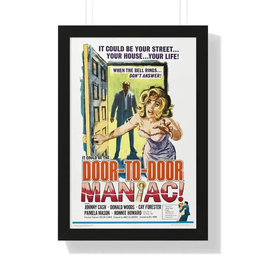 DOOR TO DOOR MANIAC 1961 - Framed Movie Poster - The Sticker Space