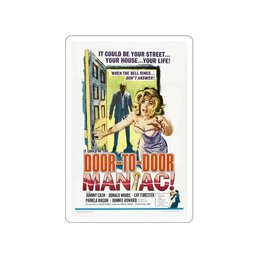 DOOR TO DOOR MANIAC 1961 Movie Poster STICKER Vinyl Die-Cut Decal 2 Inch - The Sticker Space
