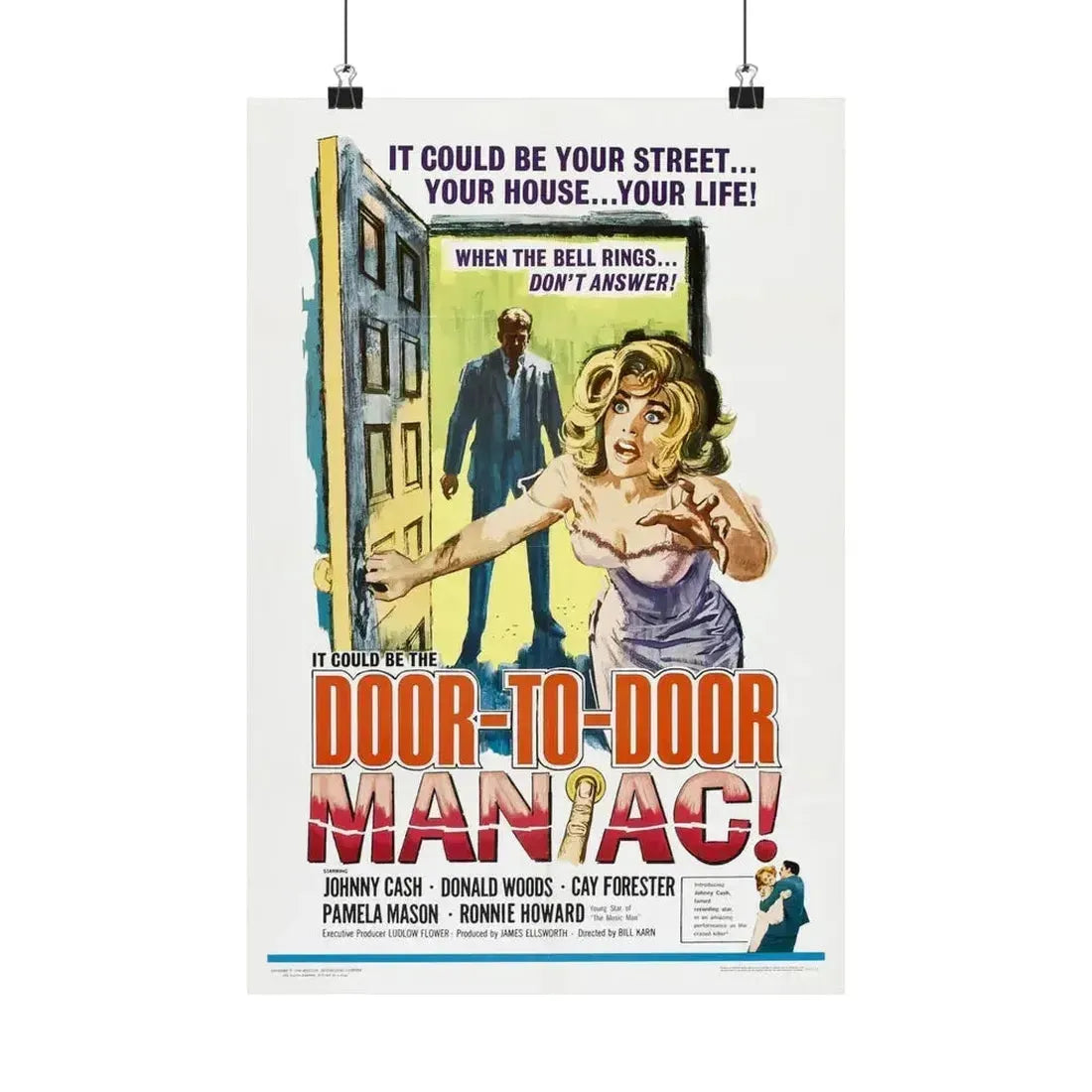 DOOR TO DOOR MANIAC 1961 - Paper Movie Poster 12″ x 18″ Matte - The Sticker Space