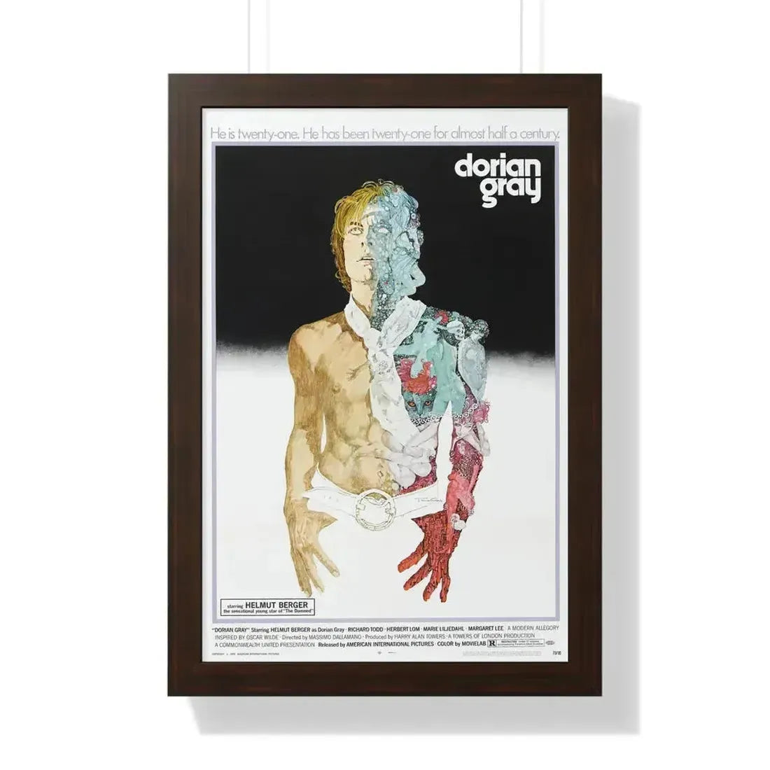 DORIAN GRAY 1970 - Framed Movie Poster 16″ x 24″ Walnut - The Sticker Space