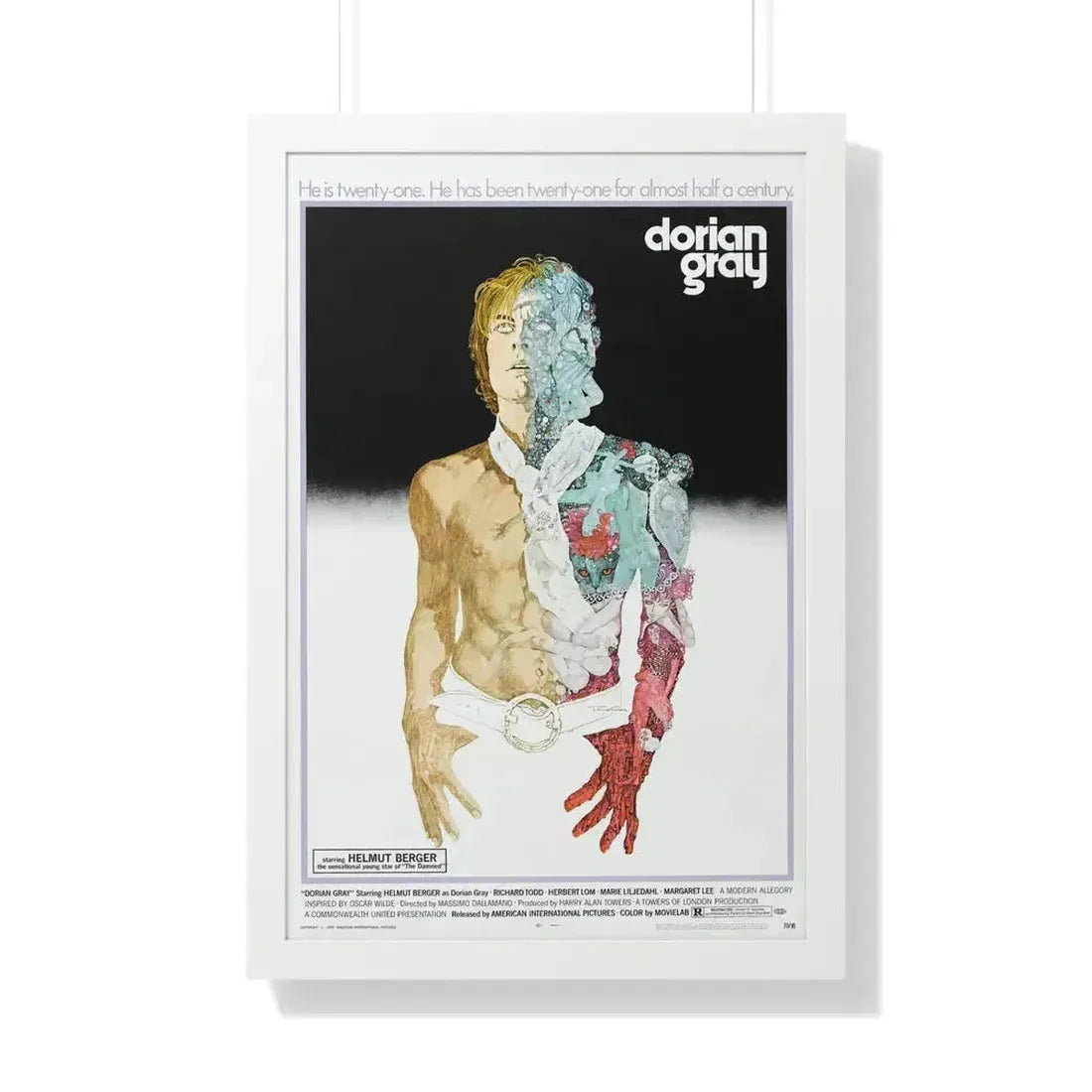 DORIAN GRAY 1970 - Framed Movie Poster 20" x 30" White - The Sticker Space
