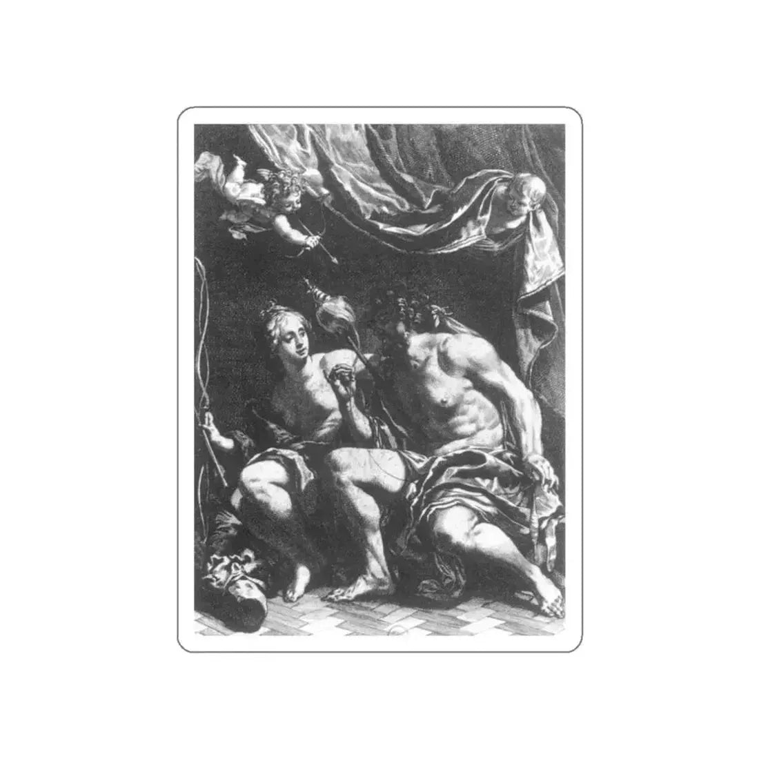 DORIGNY, Michel - Hercules and Omphale (Artwork) STICKER Vinyl Die-Cut Decal White Die-Cut 3 Inch - The Sticker Space