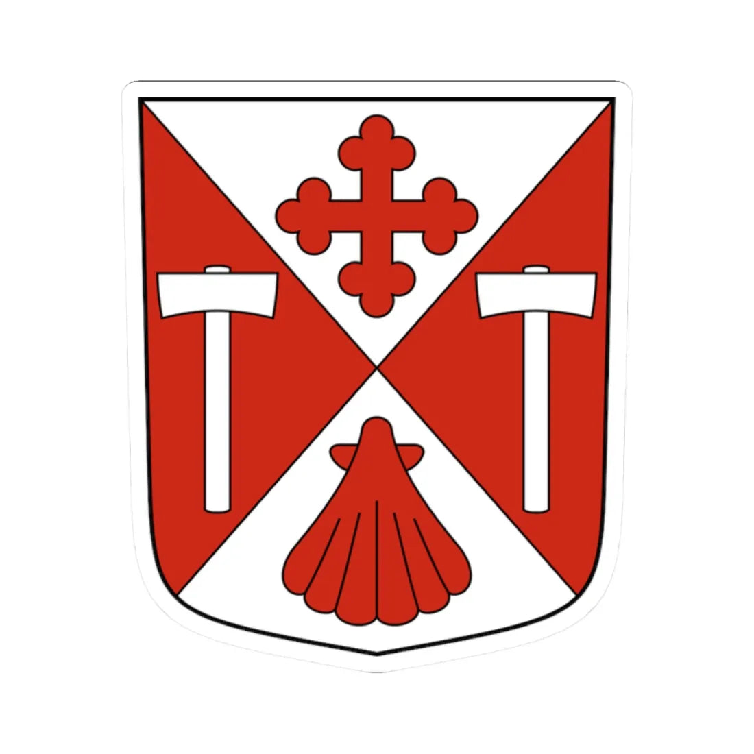 Dorénaz-blazon (Switzerland) (Coat of Arms) STICKER Vinyl Kiss-Cut Decal 2 Inch White - The Sticker Space