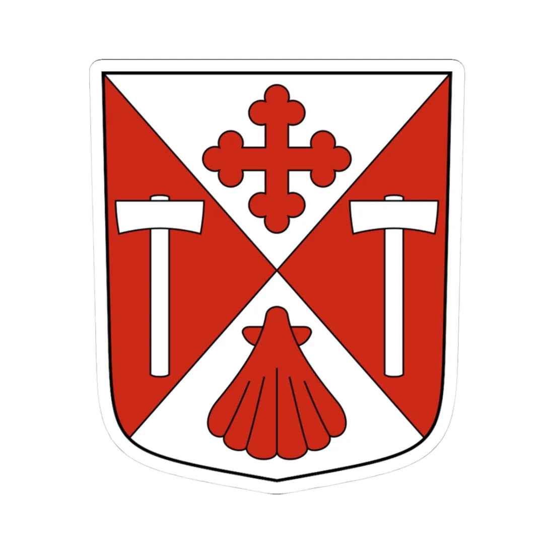 Dorénaz-blazon (Switzerland) (Coat of Arms) STICKER Vinyl Kiss-Cut Decal 3 Inch White - The Sticker Space