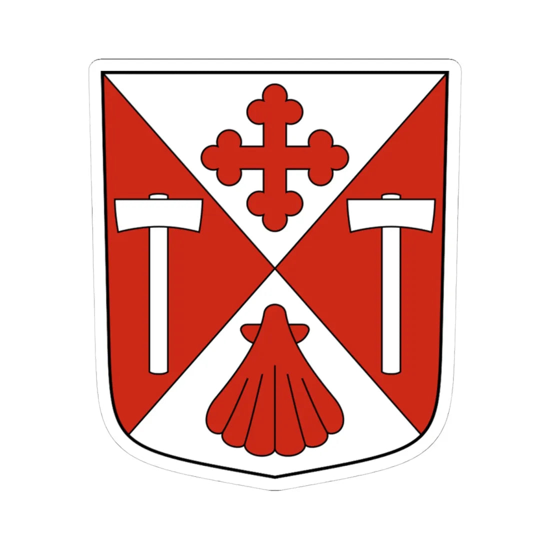 Dorénaz-blazon (Switzerland) (Coat of Arms) STICKER Vinyl Kiss-Cut Decal 4 Inch White - The Sticker Space