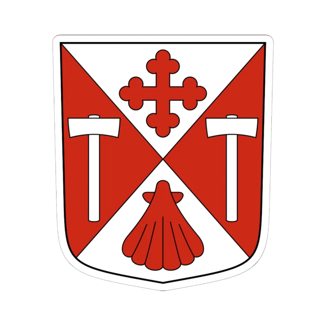 Dorénaz-blazon (Switzerland) (Coat of Arms) STICKER Vinyl Kiss-Cut Decal 6 Inch White - The Sticker Space