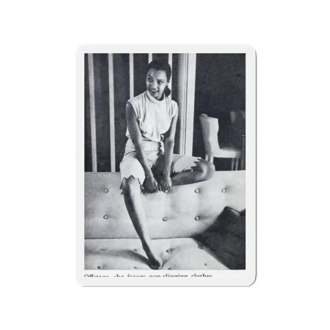 Dorothy Dandridge #99 - Photo 1 on Page 99 cropped from Pageant Digest Mag. June '55 (Vintage Female Icon) Refrigerator Magnet 2 Inch Die-Cut - The Sticker Space