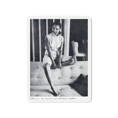 Dorothy Dandridge #99 - Photo 1 on Page 99 cropped from Pageant Digest Mag. June '55 (Vintage Female Icon) Refrigerator Magnet 2 Inch Die-Cut - The Sticker Space