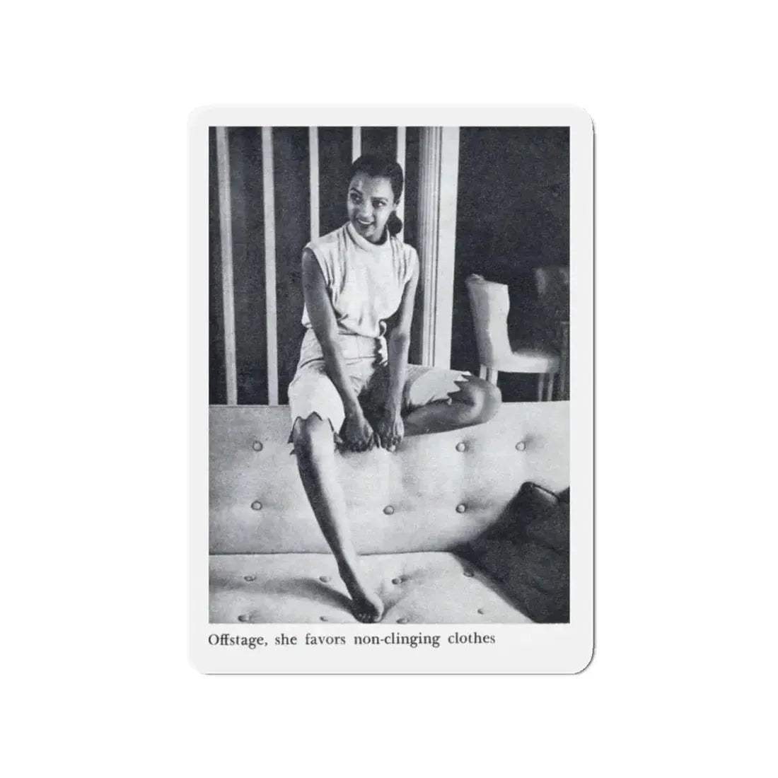 Dorothy Dandridge #99 - Photo 1 on Page 99 cropped from Pageant Digest Mag. June '55 (Vintage Female Icon) Refrigerator Magnet 3 Inch Die-Cut - The Sticker Space