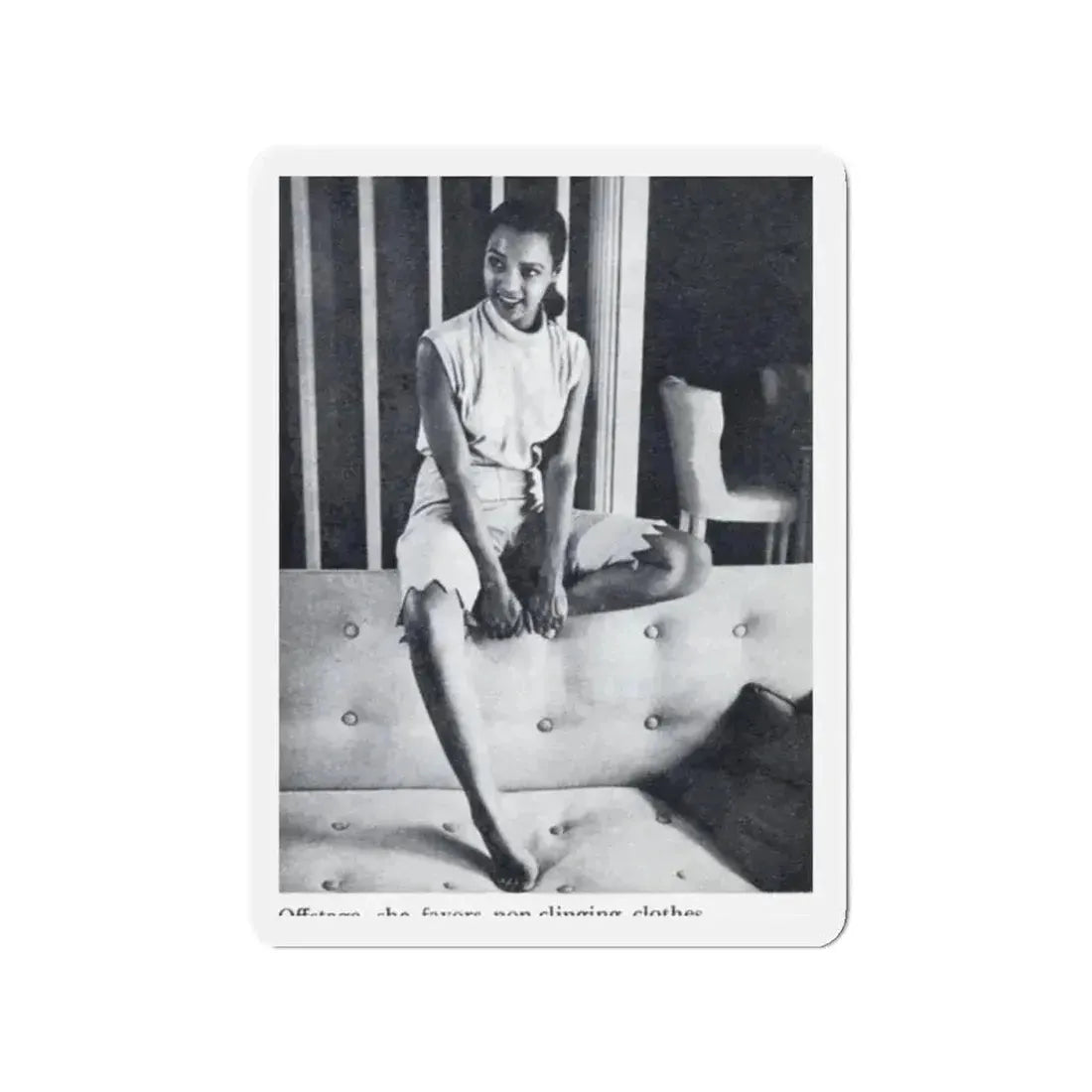 Dorothy Dandridge #99 - Photo 1 on Page 99 cropped from Pageant Digest Mag. June '55 (Vintage Female Icon) Refrigerator Magnet - The Sticker Space