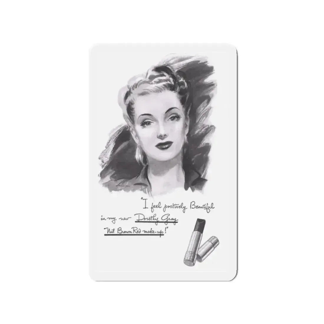 Dorothy Gray advertisement (2), 1941 (Magazine Illustration) Refrigerator Magnet 2 Inch Die-Cut - The Sticker Space