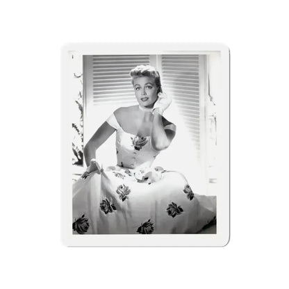 Dorothy Malone #244 - 8x10 Vintage B&W Knee to Head Glamour Dress Photo from late 50's (Vintage Female Icon) Refrigerator Magnet 5 Inch Die-Cut - The Sticker Space