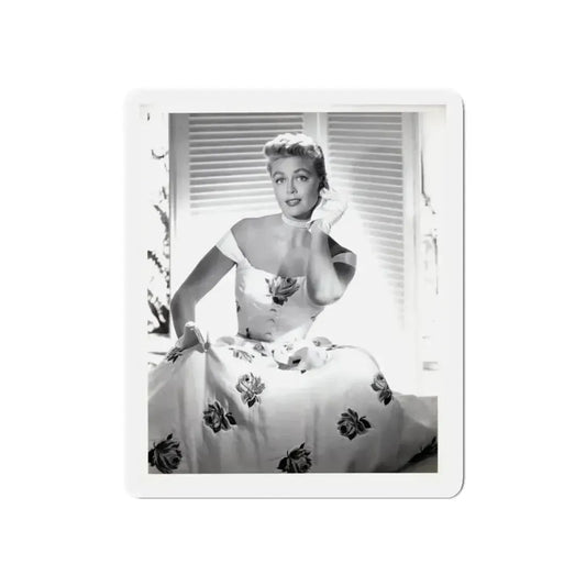 Dorothy Malone #244 - 8x10 Vintage B&W Knee to Head Glamour Dress Photo from late 50's (Vintage Female Icon) Refrigerator Magnet 6 Inch Die-Cut - The Sticker Space
