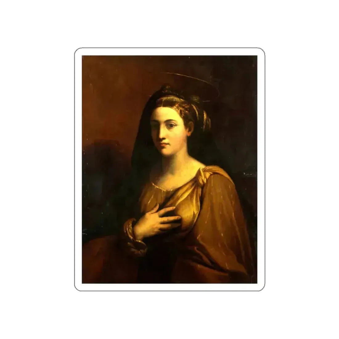 DOSSI, Dosso - A Female Saint (Artwork) STICKER Vinyl Die-Cut Decal White Die-Cut 6 Inch - The Sticker Space