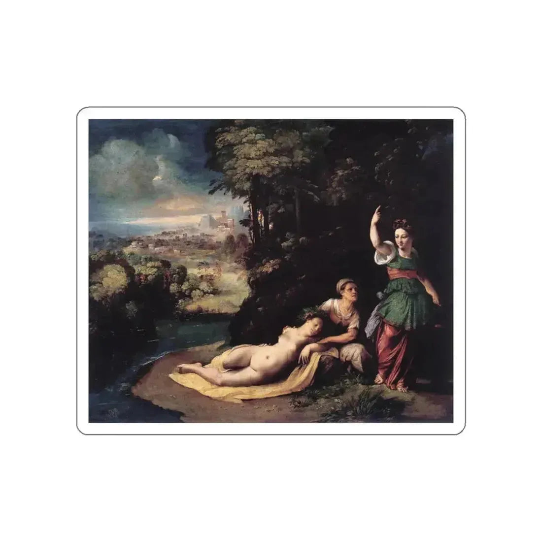 DOSSI, Dosso - Diana and Calisto (Artwork) STICKER Vinyl Die-Cut Decal White Die-Cut 3 Inch - The Sticker Space