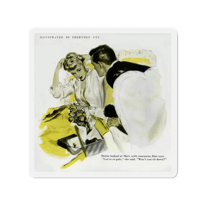 Dottie Looked At Marv, 1948 (Magazine Illustration) Refrigerator Magnet 2 Inch Die-Cut - The Sticker Space