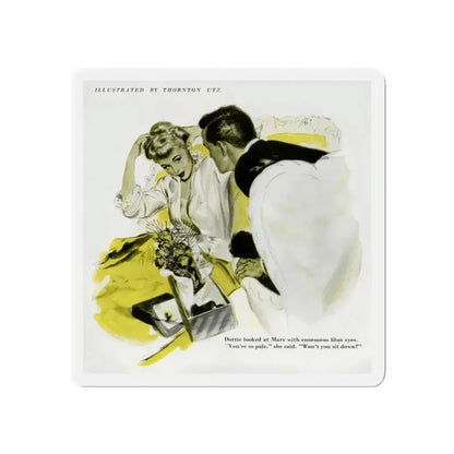 Dottie Looked At Marv, 1948 (Magazine Illustration) Refrigerator Magnet 3 Inch Die-Cut - The Sticker Space