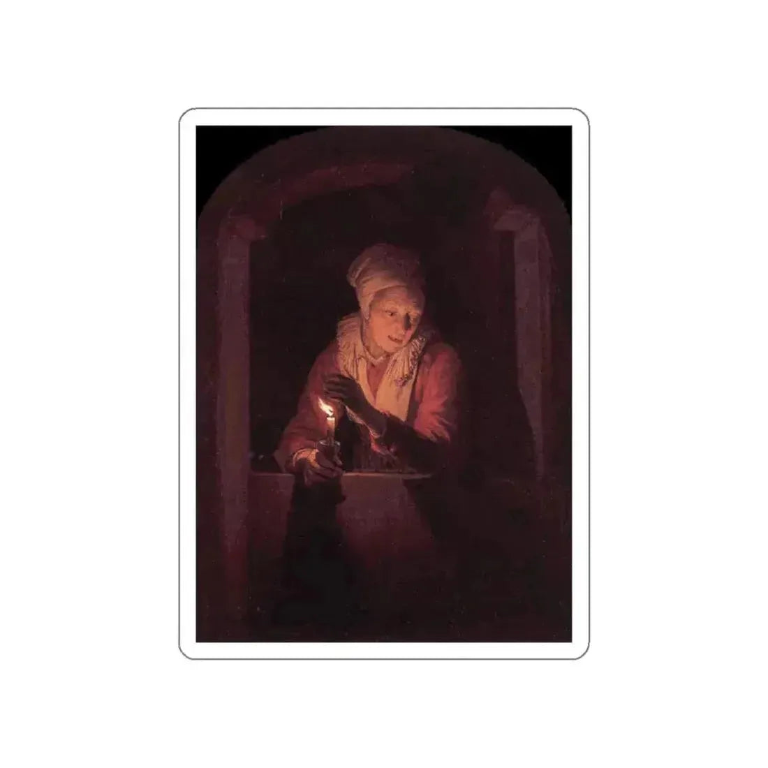 DOU, Gerrit - Candle (Artwork) STICKER Vinyl Die-Cut Decal White Die-Cut 4 Inch - The Sticker Space