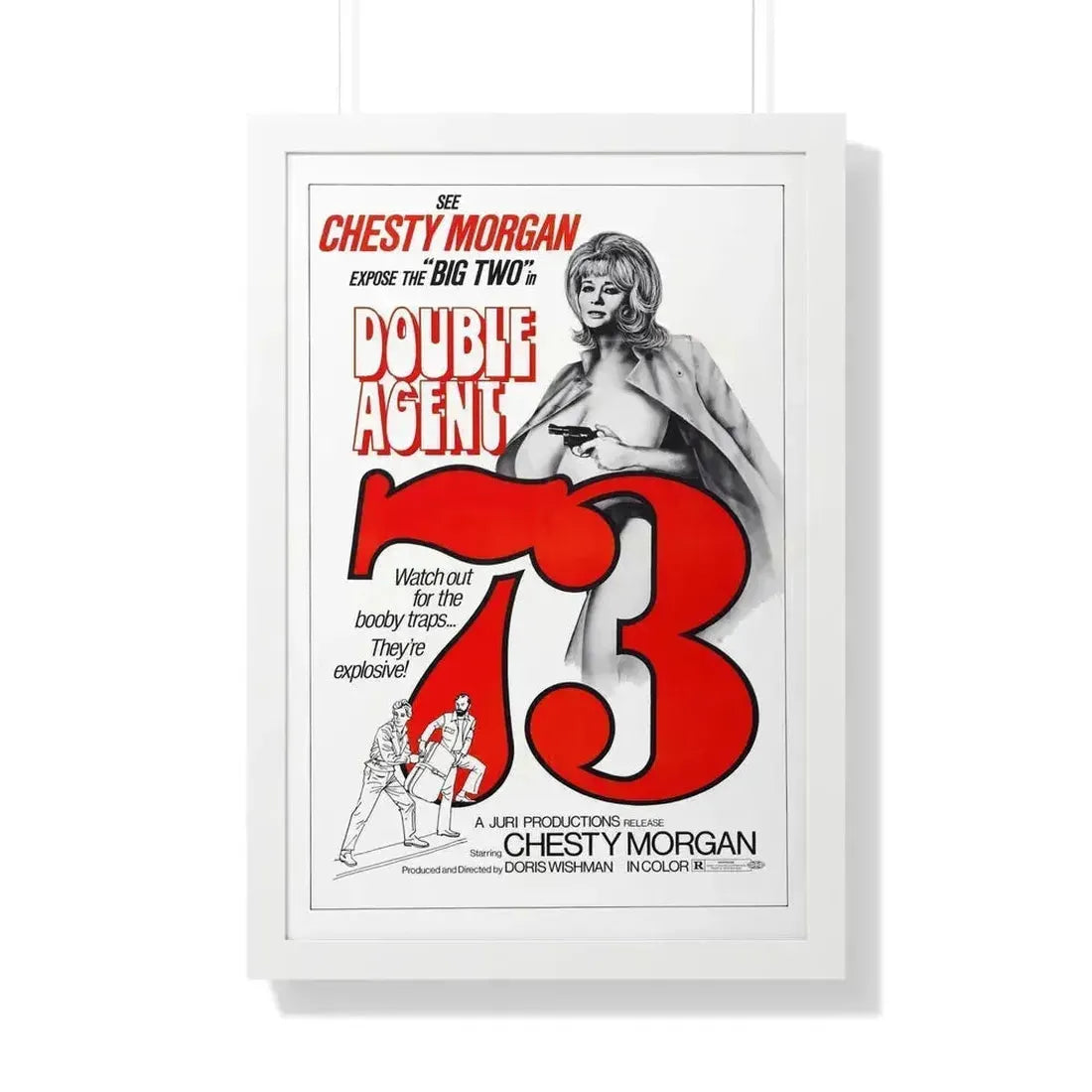 DOUBLE AGENT 1973 - Framed Movie Poster 20" x 30" White - The Sticker Space