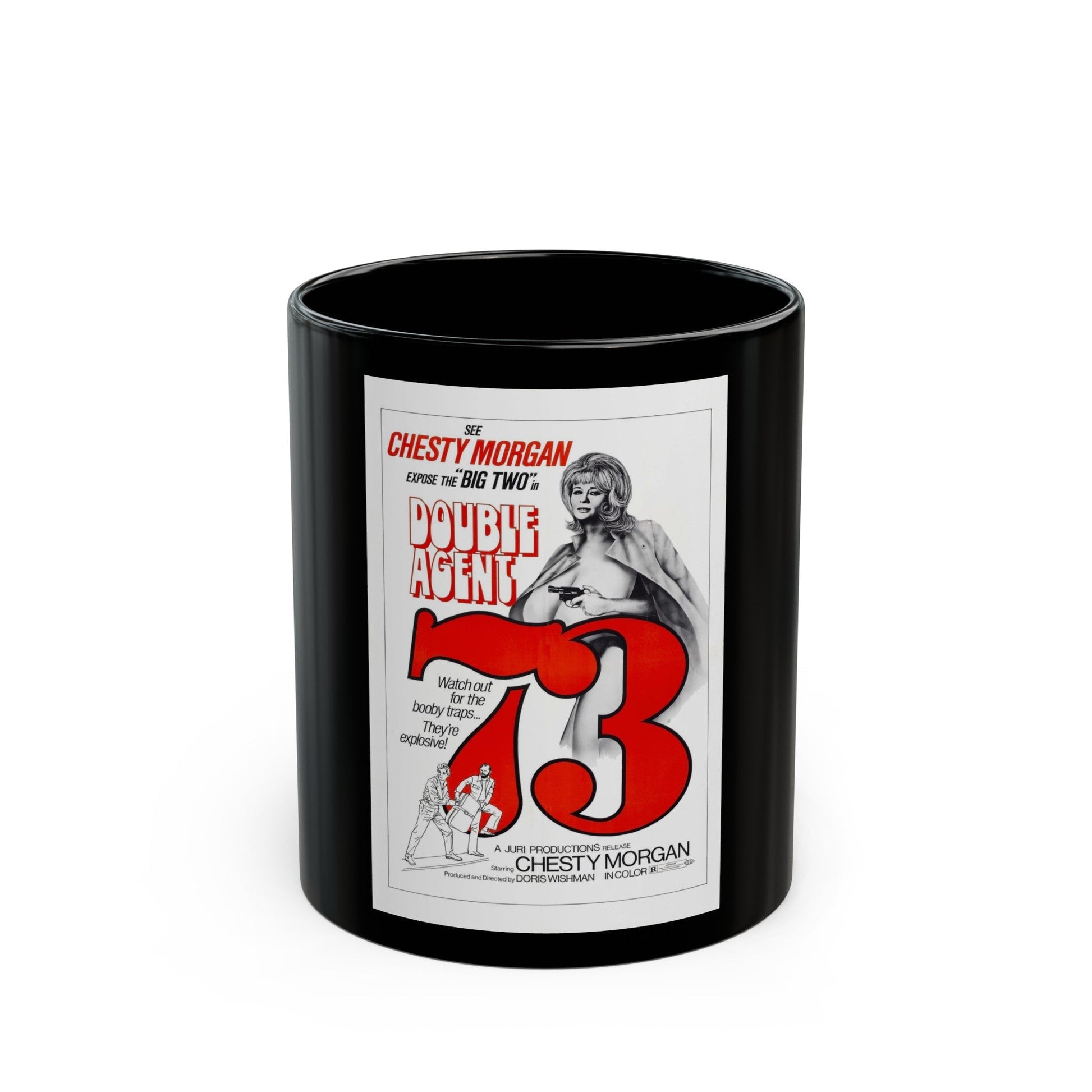 DOUBLE AGENT 1973 Movie Poster - Black Coffee Mug-11oz-The Sticker Space