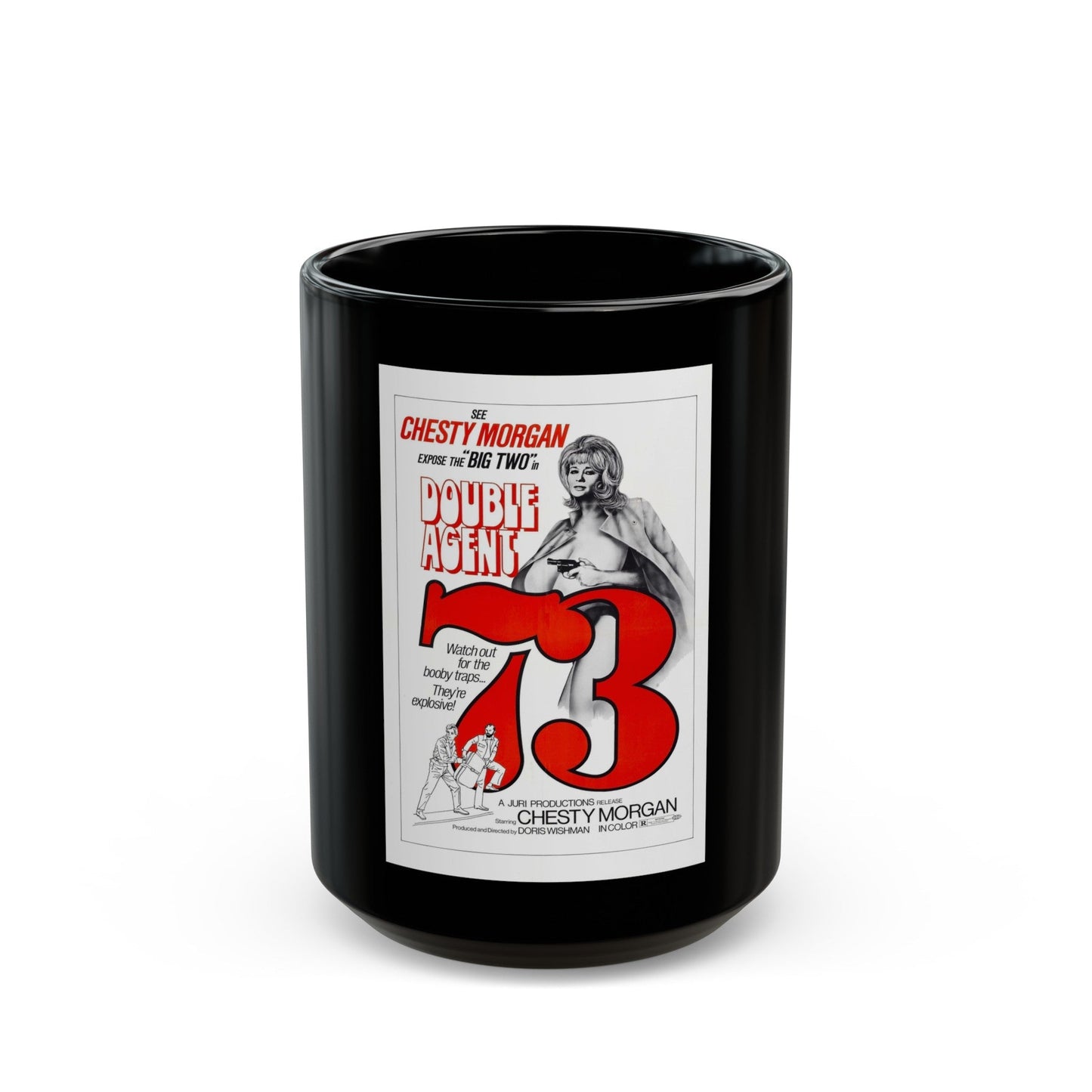 DOUBLE AGENT 1973 Movie Poster - Black Coffee Mug-15oz-The Sticker Space