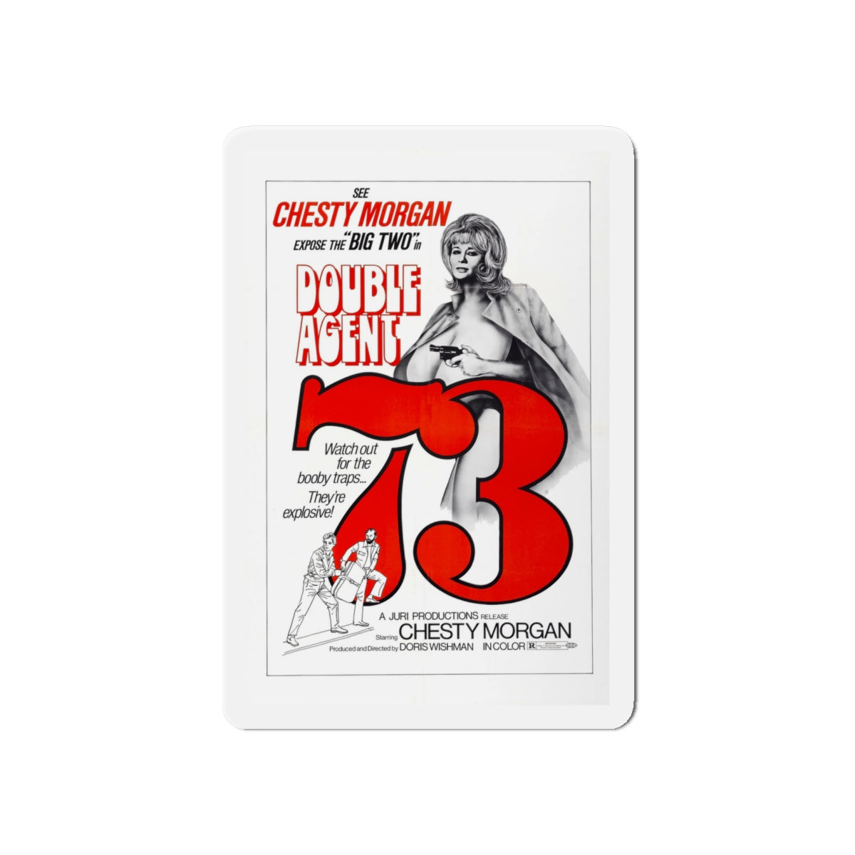 DOUBLE AGENT 1973 Movie Poster - Die-Cut Magnet-6 × 6"-The Sticker Space