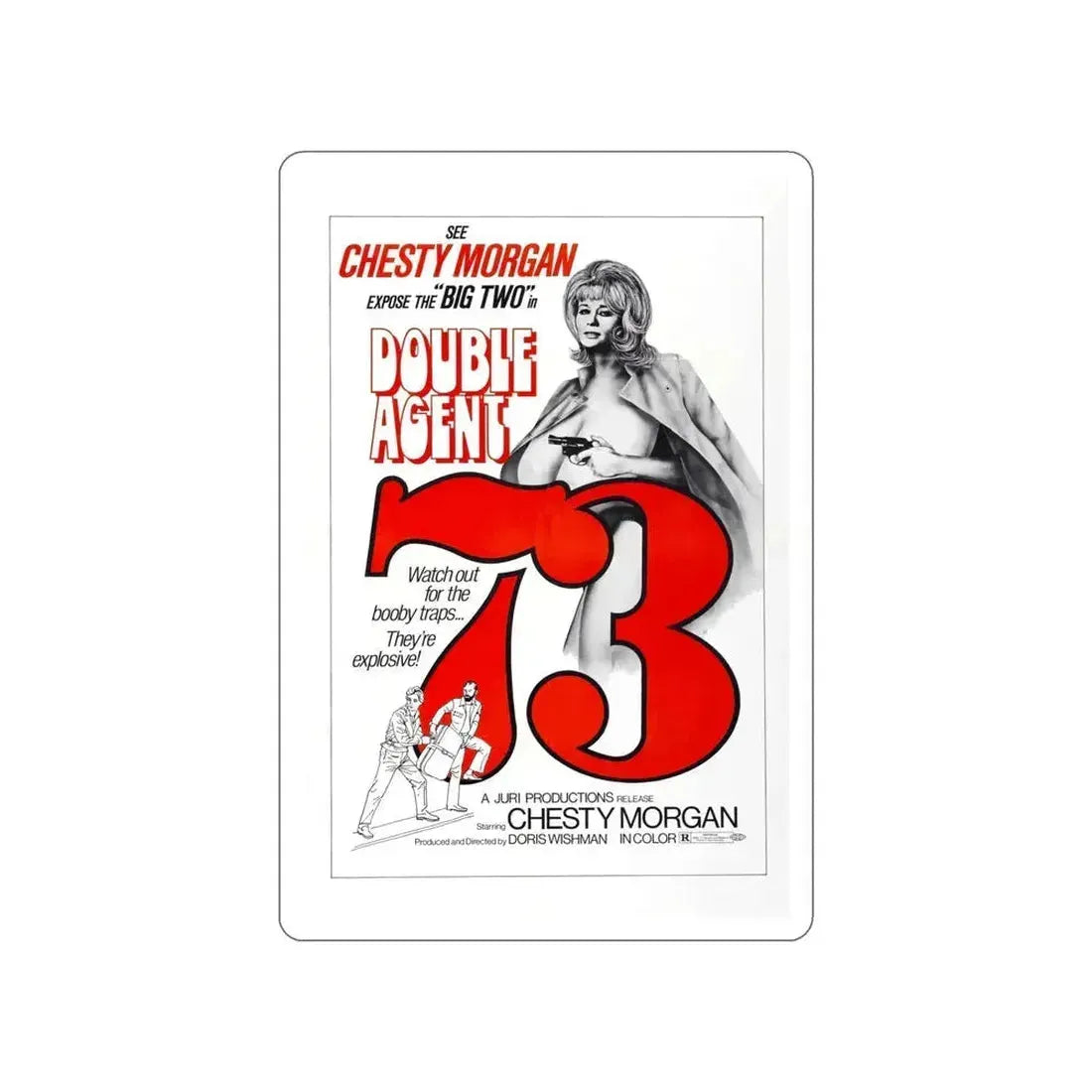 DOUBLE AGENT 1973 Movie Poster STICKER Vinyl Die-Cut Decal 6 Inch - The Sticker Space