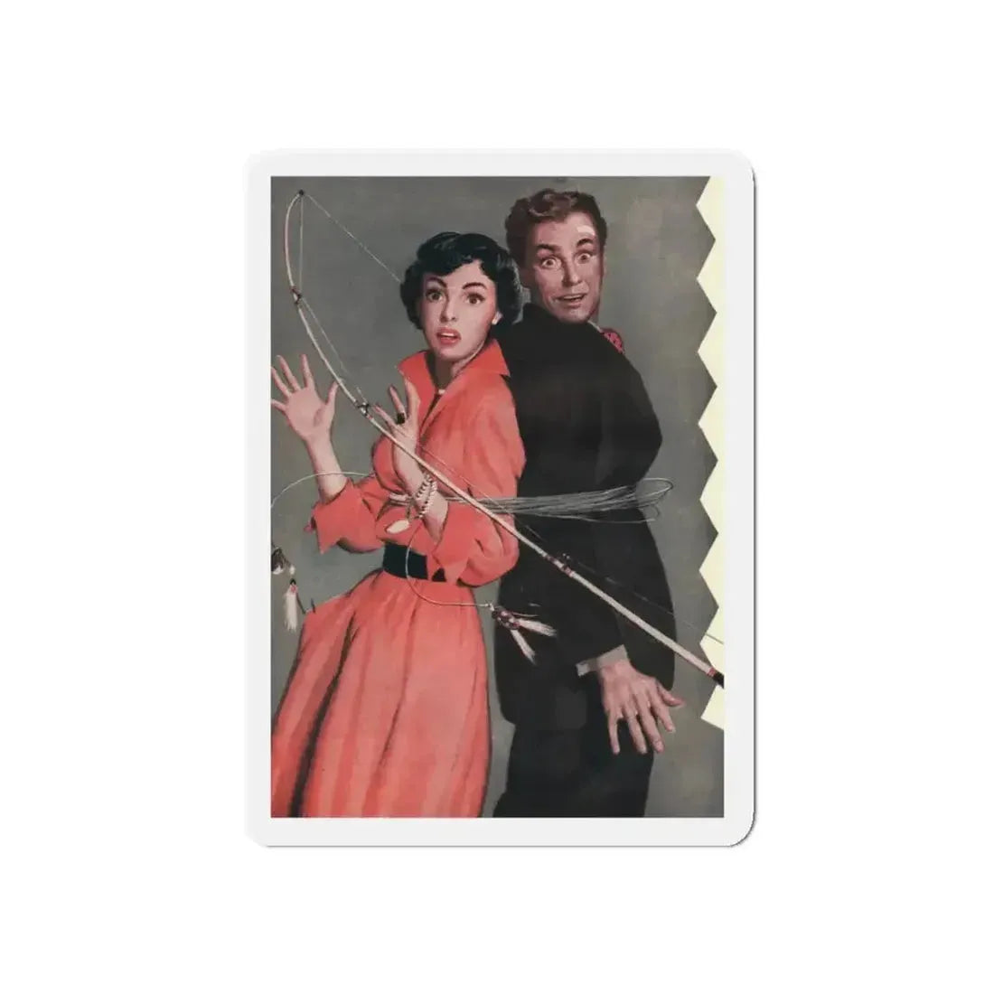 Double Catch, Today's Woman magazine, January 1951 (Magazine Illustration) Refrigerator Magnet - The Sticker Space