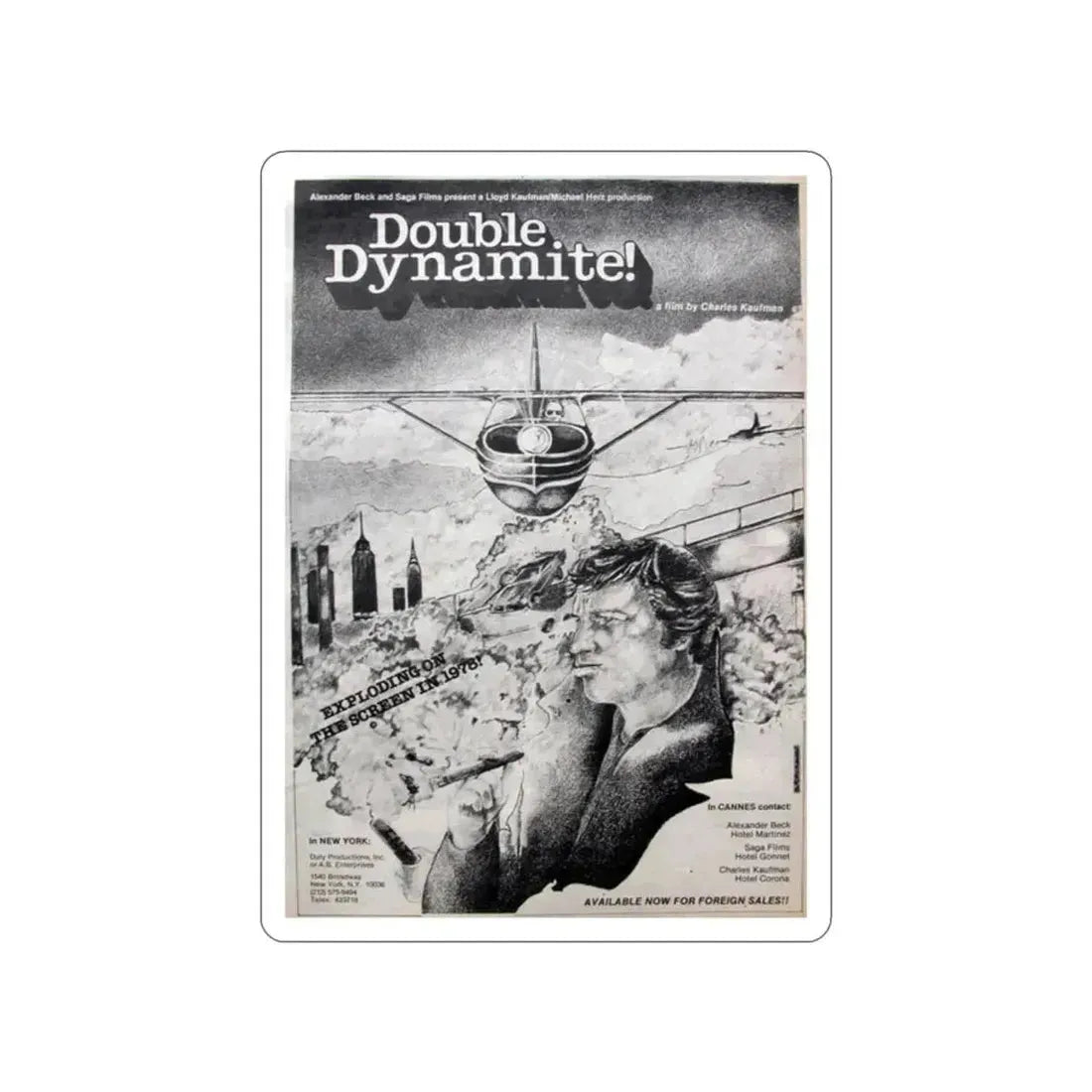 DOUBLE DYNAMITE! 1951 Movie Poster STICKER Vinyl Die-Cut Decal - The Sticker Space