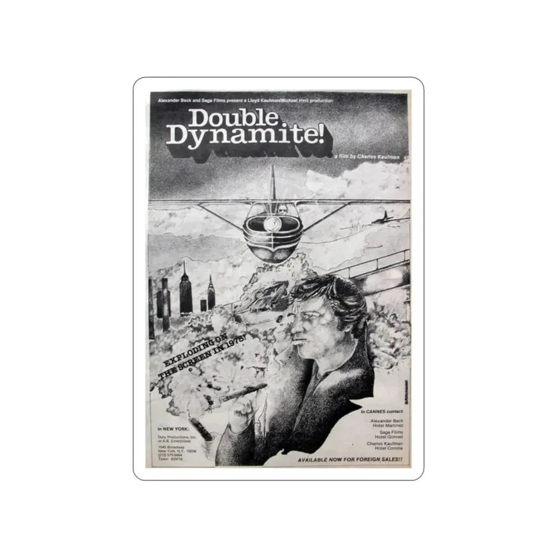 DOUBLE DYNAMITE! 1951 Movie Poster STICKER Vinyl Die-Cut Decal - The Sticker Space