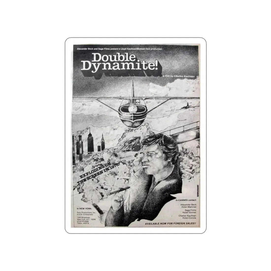 DOUBLE DYNAMITE! 1951 Movie Poster STICKER Vinyl Die-Cut Decal - The Sticker Space